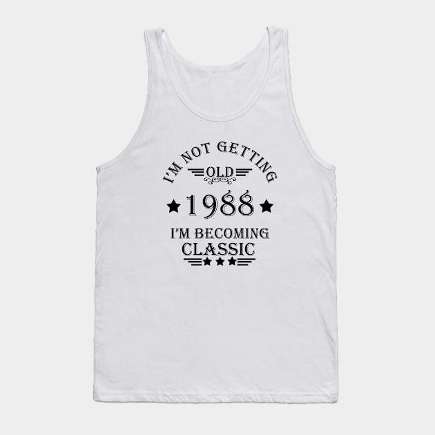 vintage classic birthday 1988 Tank Top by omitay